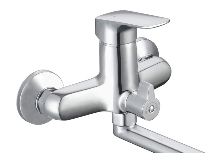 Смеситель для ванны с длинным изливом, Aquatek Вега, хром арт. AQ1042CR