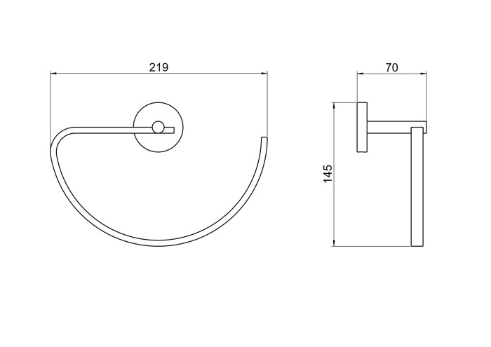 Полотенцедержатель овальный, Aquatek Бетта, хром арт. AQ4621CR