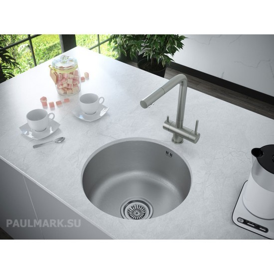 Мойка для кухни нержавеющая D460мм Paulmark WERRA, брашированная нерж. сталь - PM404646-BS
