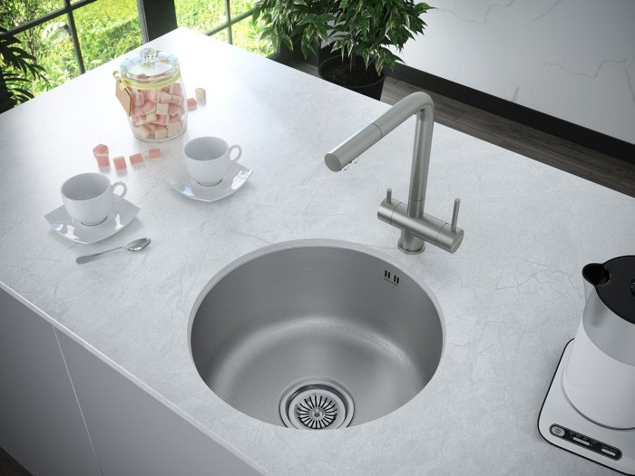 Мойка для кухни нержавеющая D460мм Paulmark WERRA, брашированная нерж. сталь - PM404646-BS