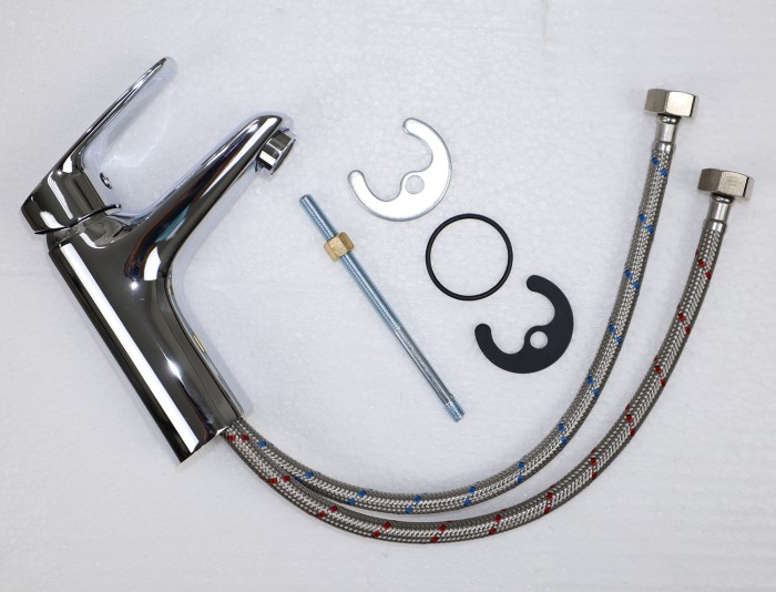 Смеситель для раковины, керамический картридж, хром, Azario TAVIRA арт. AZ-WKE168040C