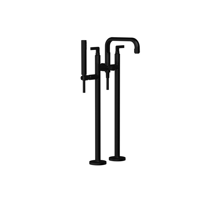 Смеситель для ванны, напольный, с ручным душем, Gessi Inciso, black xl арт. 58029#299