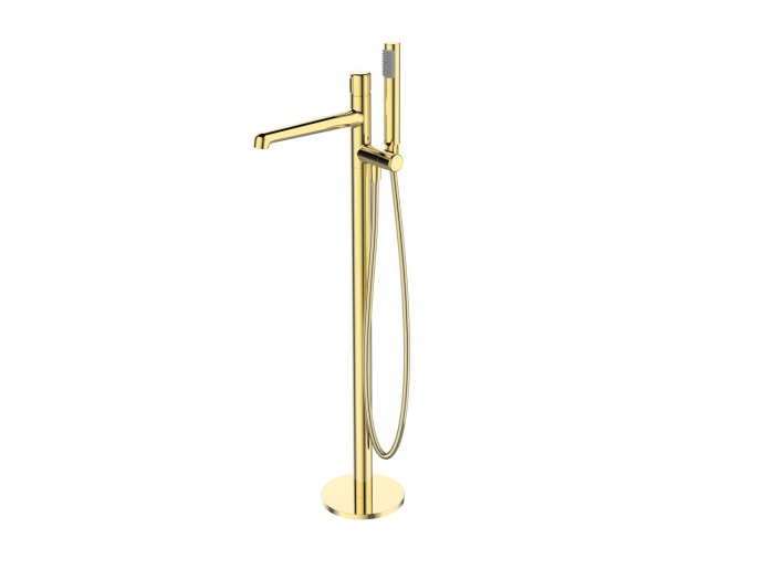Напольный смеситель BelBagno, глянцевый золото, UNO, однорычажный арт. UNO-FMT-ORO