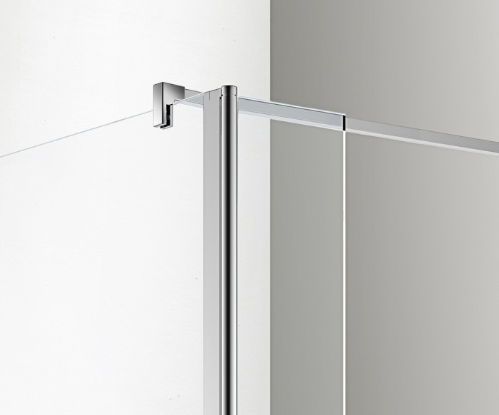 Душевая перегородка 1200х1950 прозрачное стекло 8 мм, подвижная доп.перегородка 50 см, цвет профиля серебро  Chicago, Azario арт. AZ-NAR6321 1200