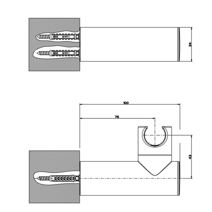 Держатель для душевой лейки поворотный, Gessi Emporio shower, хром арт. 47277#031