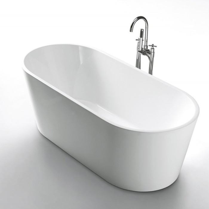 Акриловая ванна 160x80, отдельностоящая, овальная, BelBagno, белая арт. BB202-1600-800