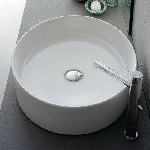 Раковина GEO накладная без перелива, без отверстий, цвет белый, Scarabeo Thin-line - 8029