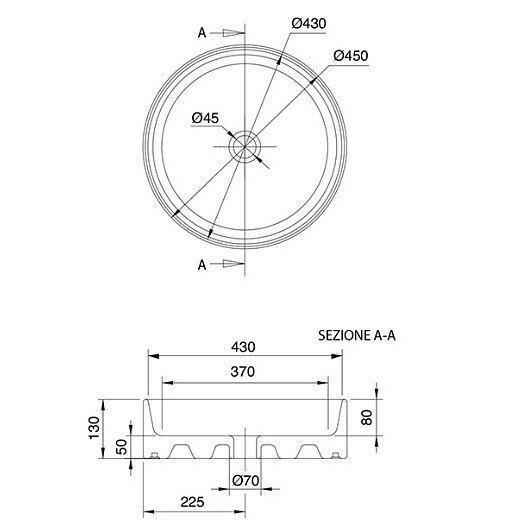 Раковина GEO накладная без перелива, без отверстий, цвет белый, Scarabeo Thin-line - 8029