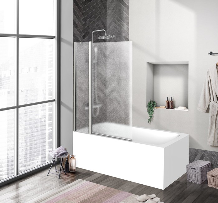 Душевая шторка на ванну 90x150 BelBagno, глянцевый хром, Uno арт. UNO-V-11-90/150-P-Cr