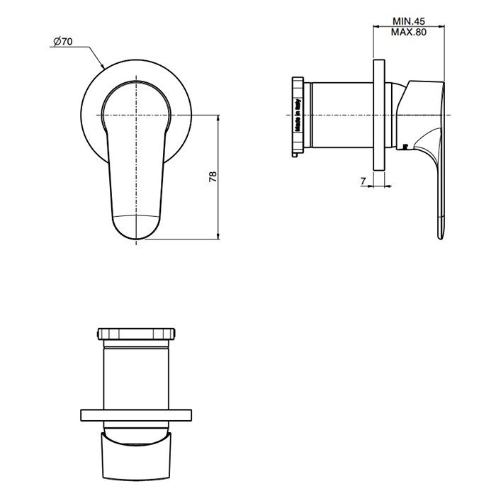Fima Carlo Frattini Смеситель для душа, встраиваемый, Serie 22, F3833N1NS цвет: черный