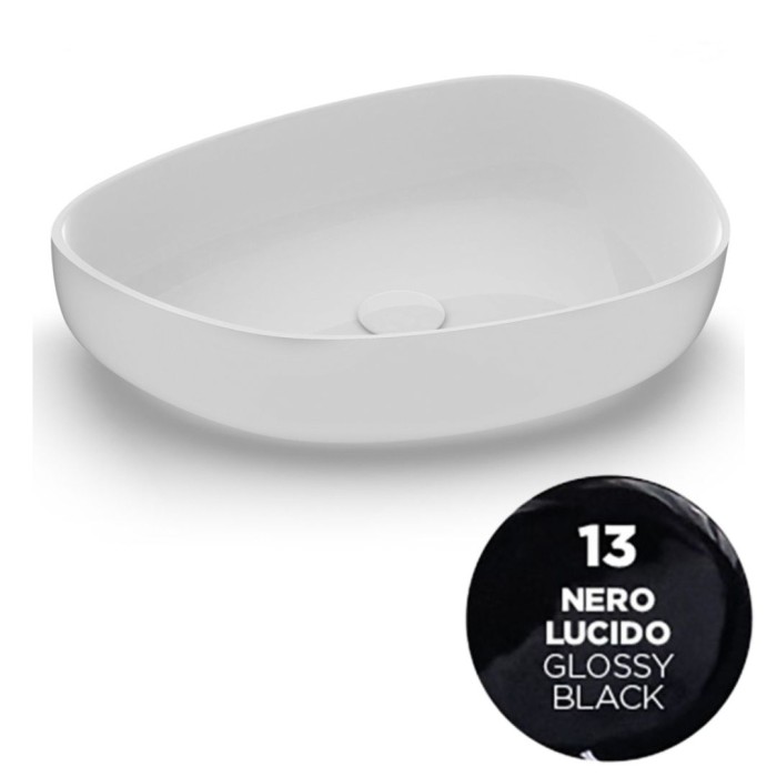 Накладная раковина, 55x42xh14 см, Olympia ceramica Metamorfosi, черный глянцевый арт. MET4255013
