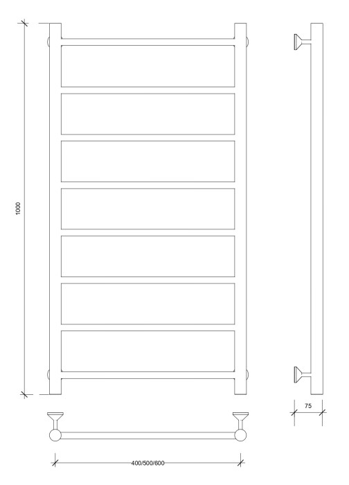 Полотенцесушитель водяной 100x60 Триада 1 (хром) Secado арт. 4603777443399