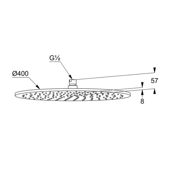 Верхний душ, круглый, плоский, 400 мм, a-qa Kludi, белый, хром - 6434091-00