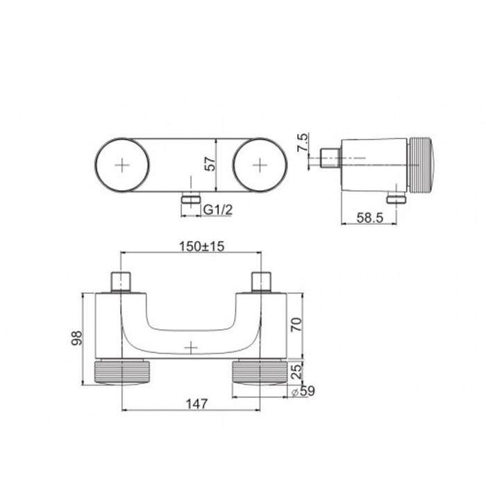 Fima Carlo Frattini Смеситель для душа внешнего монтажа без душевого комплекта, Texture Collection, F5605/1HCR цвет: хром