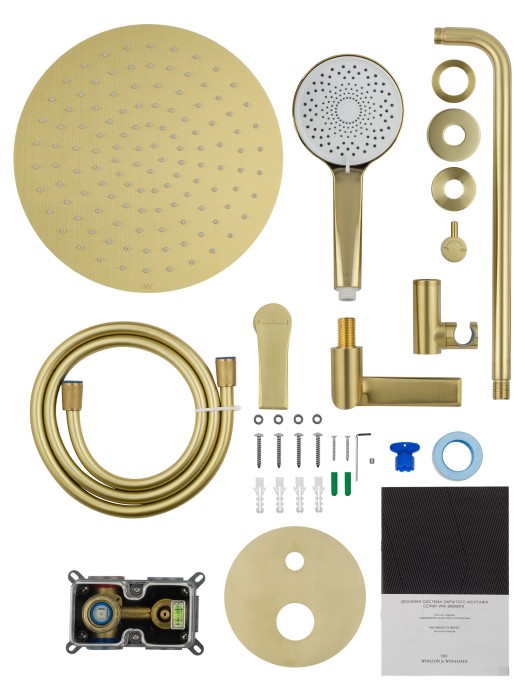 Душевая система встраиваемая, Wonzon & Woghand Brilliant, WW-88939079-BG цвет: золото