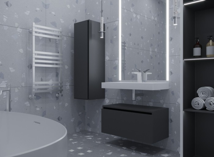 Ящик под столешницу 80см grey glossy vallessi uno-s, Boheme Flat - 897-080-A glossy