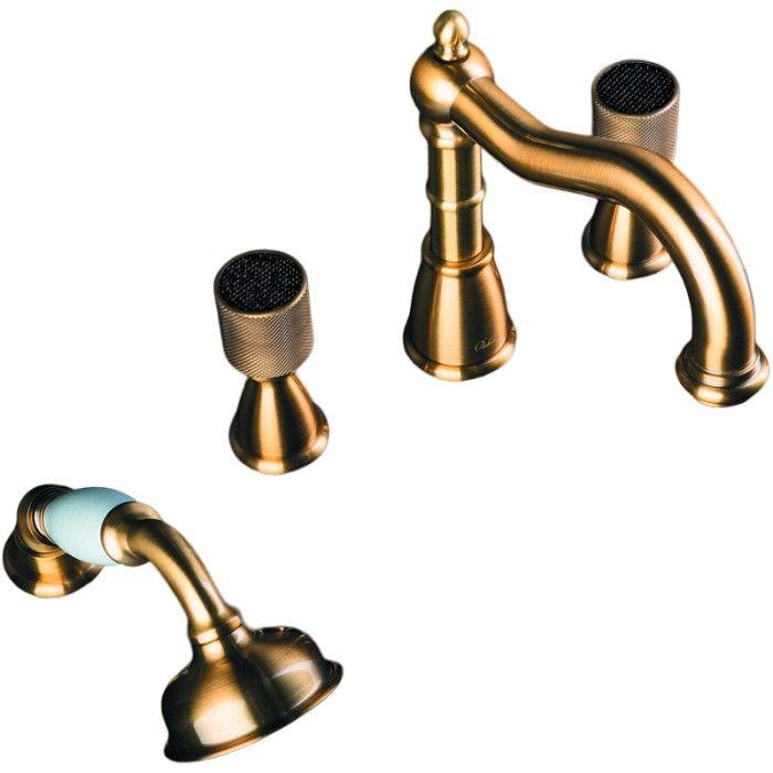 Смеситель врезной 4отв., Bronze, Boheme Royal cristal - 391-Royal/CRST black
