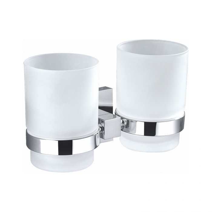 Два стакана для зубных щеток с держателем, Wonzon &amp; Woghand Polo, WW-8928 цвет: хром