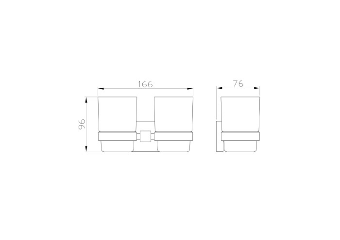 Два стакана для зубных щеток с держателем, Wonzon & Woghand Polo, WW-8928 цвет: хром