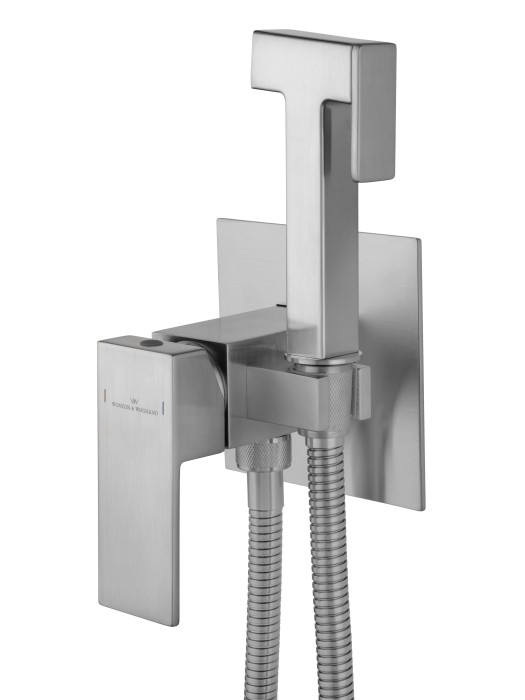Смеситель с гигиеническим душем встраиваемый, Wonzon & Woghand Cube, WW-88829016-BN цвет: никель