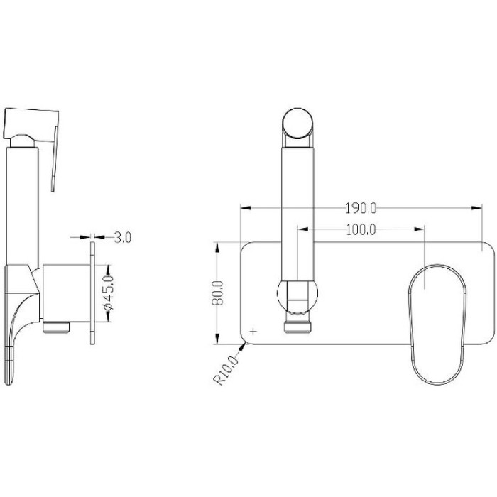 Гигиенический душ со смесителем, черный, Spectre Boheme 457-GM