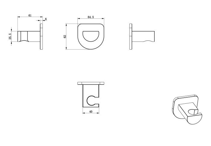 Настенный держатель, Wonzon & Woghand, WW-994216-CR цвет: хром