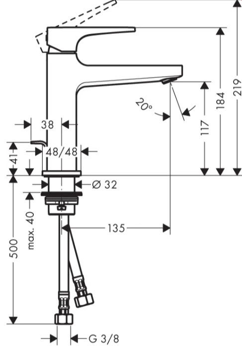 Смеситель для раковины Hansgrohe Metropol цвет хром арт. 74506000