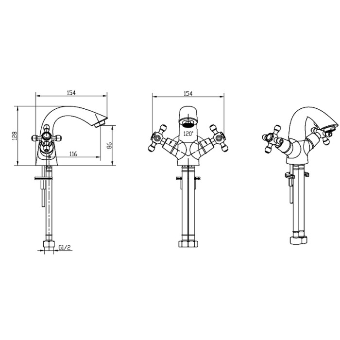 Смеситель для раковины, бронза, Сamelia Boheme 291-Camelia
