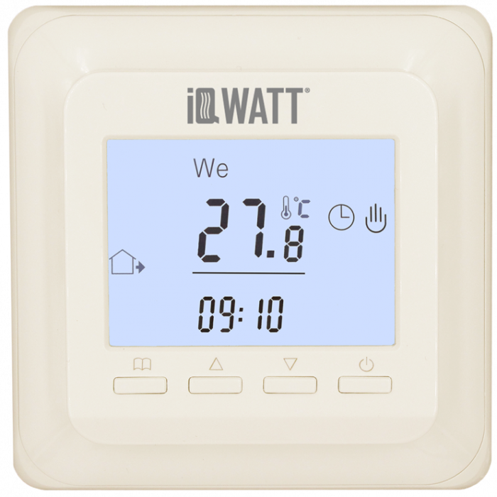 Терморегулятор с ЖК-дисплеем IQ THERMOSTAT Р, IQWATT ivory арт. 00402