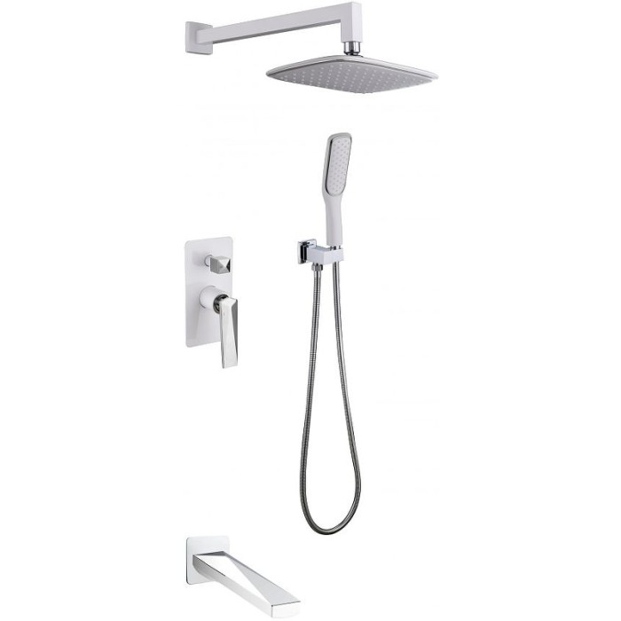 Смеситель встроенный с изливом WhiteChrome Venturo Boheme 374-2-W
