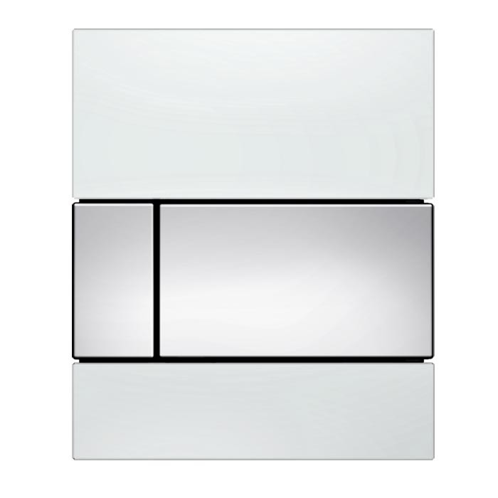 Панель смыва, стекло белое, хром глянцевый, square urinal TECE арт. 9242802