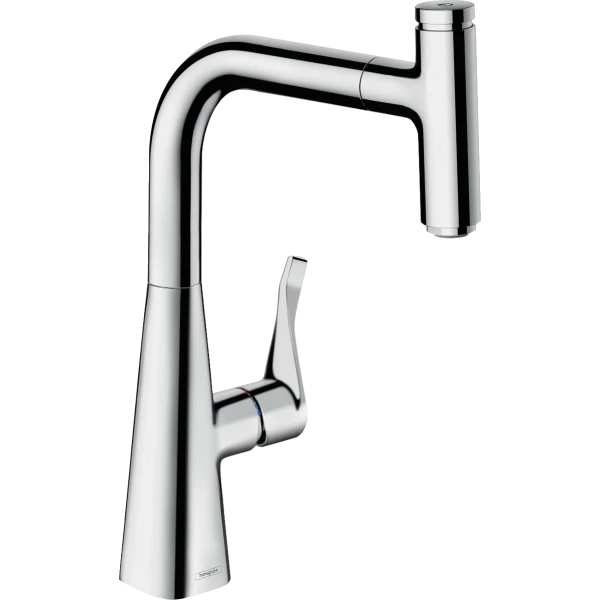 Смеситель для кухни, с вытяжным изливом, Hansgrohe Metris Select M71, хром арт. 14857000