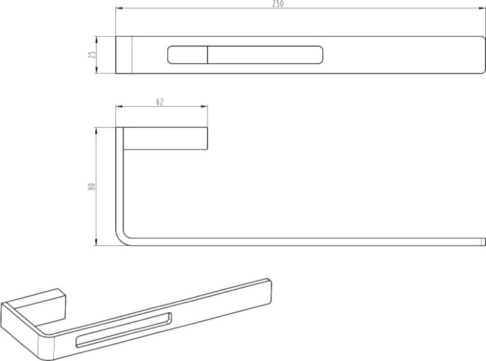 Полотенцедержатель, Q, Boheme 10945-SGM