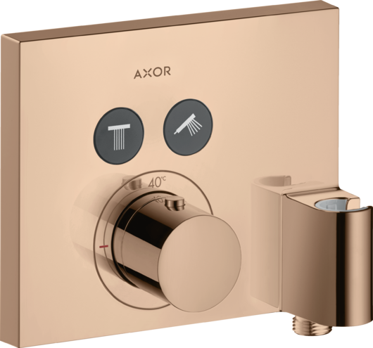 Термостат для душа со шланговым подключением и держателем душа ShowerSelect Axor, полированное красное золото арт. 36712300