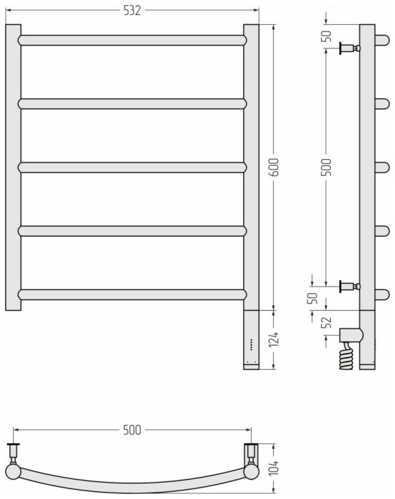 Сунержа Электрический полотенцесушитель 1200x400, Галант 3.0, 05-5801-6050 цвет: состаренная бронза