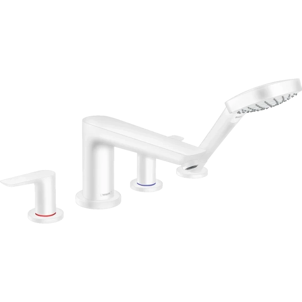 Смеситель для ванны на 4 отверстия, Hansgrohe Talis E, белый арт. 71748700