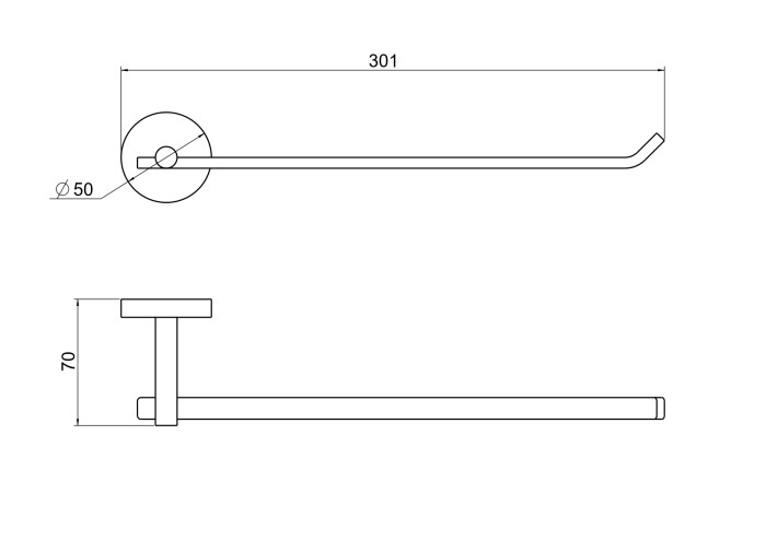 Полотенцедержатель, Aquatek Бетта, хром арт. AQ4619CR
