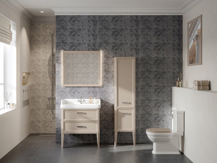 Пенал напольный, подвесной 150см, Pompei Kerama Marazzi, бежевый - PO.N.150\CAM