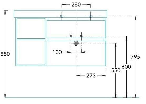 Тумба правая подвесная с ящиками 90см, Cubo Kerama Marazzi, бежевый - CUB.90.2Rh\LIM.N