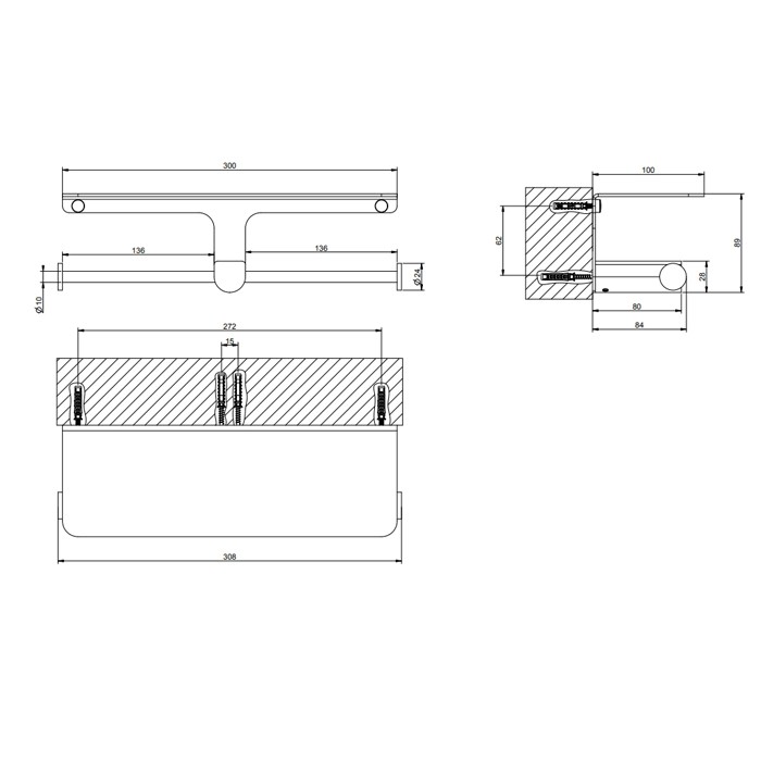 Двойной держатель туалетной бумаги, Gessi Rilievo, black xl арт. 59450#299