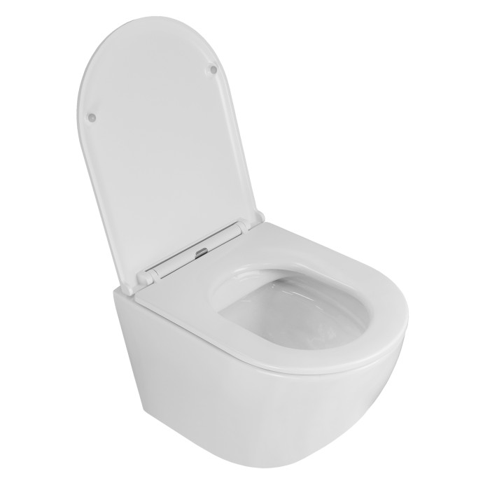 Подвесной унитаз 490х370х360 безободковый с быстросъемным сиденьем микролифт, Azario Teramo арт. AZ-0046N