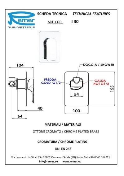 Смеситель для душа черный матовый, Remer Infinity, скрытого монтажа I30KBNO