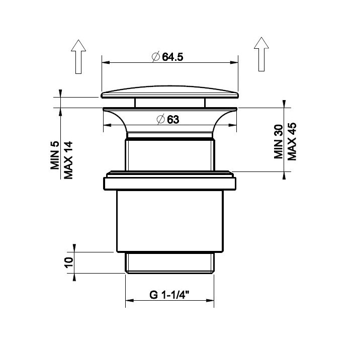 Автоматический донный клапан “Stop&Go” для раковины c переливом, Gessi, 01408#031 цвет: хром