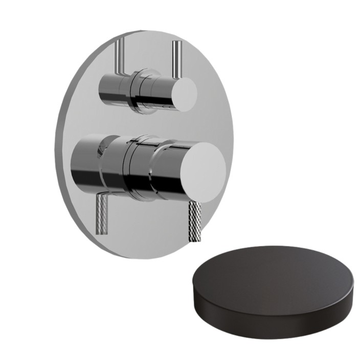 Смеситель для душа встраиваемый с дивертером-рычагом, на 2 режима, Giulini My future deluxe, черный матовый арт. 5964-2DNO