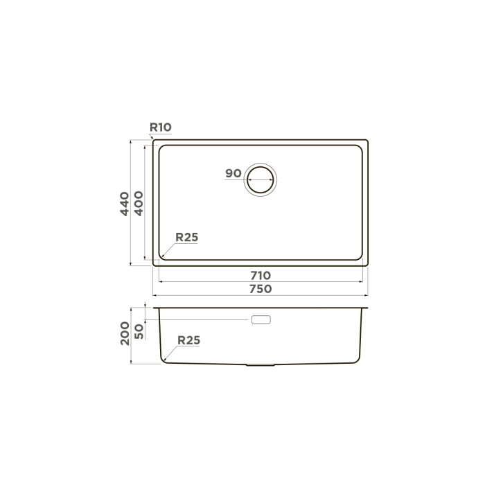 Кухонная мойка Omoikiri Tadzava 75-U, цвет I-IN нерж. сталь, цвет нержавеющая сталь арт. 4993501