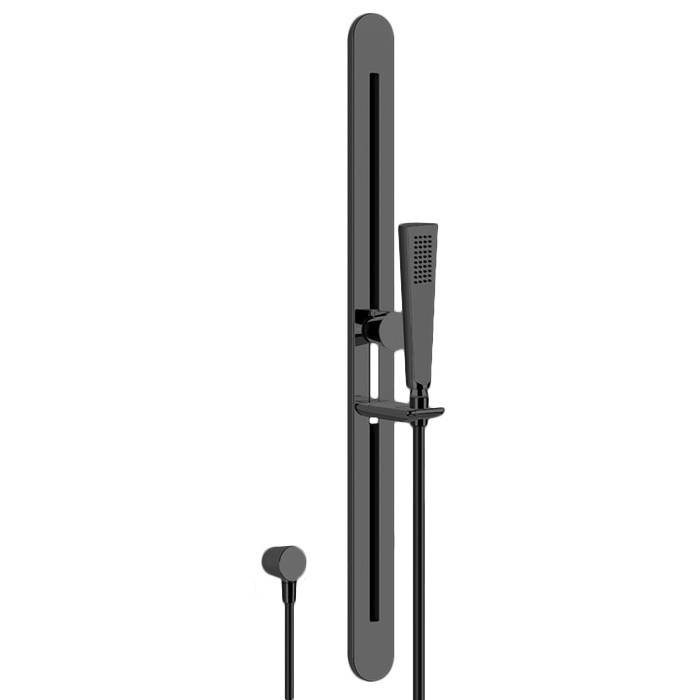 Душевой гарнитур: штанга, душевая лейка, шланг 150см., Gessi Cono, black metal brushed pvd арт. 45144#707