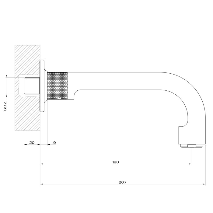 Излив для ванны, с удаленным управлением, Gessi Inciso, золото арт. 58103#246