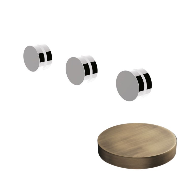 Внешняя часть встраиваемого душевого смесителя на 2 режима, Giulini My ring, матовая бронза арт. MR0115W2EPBROP