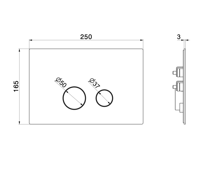 Кнопка смыва Newform для инсталляции Tece, цвет  PVD Brushed copper bronze арт. 69642X.59.067