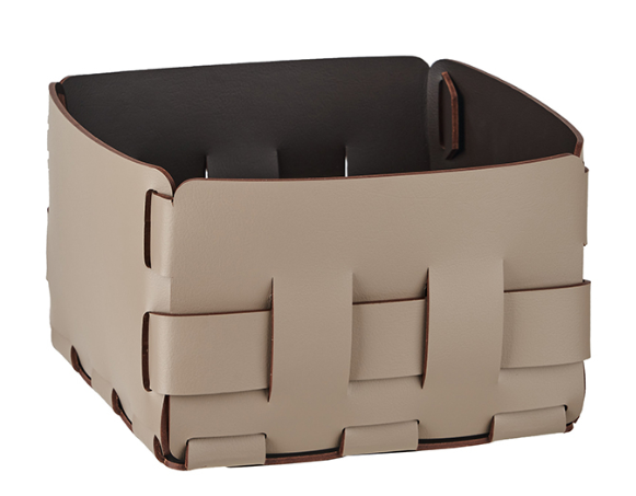 Корзина-ёмкость для мелочей ADJ Mini Bottega 12x19xH13 см, цвет капучино/шоколад арт. 1012.04/06